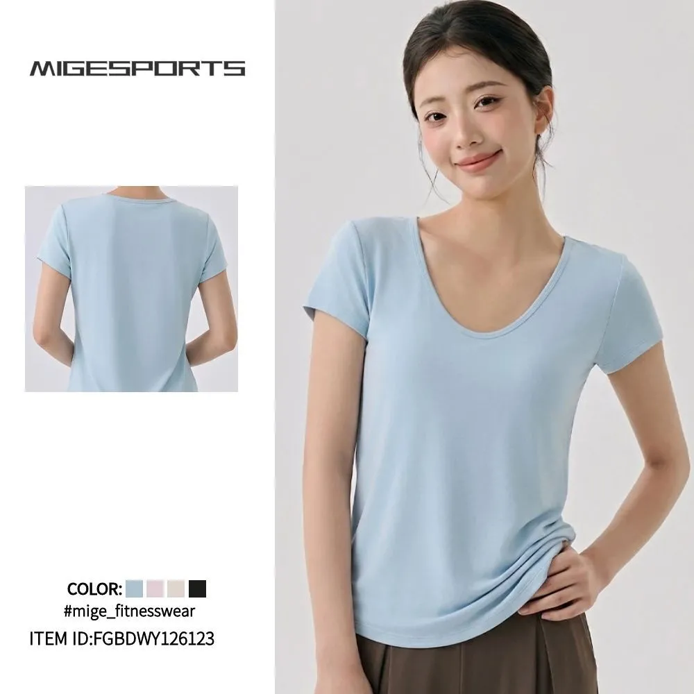Women's Gym Shirts Short Sleeve Lightweight Quick Dry Sports T-Shirt Fit Workout Yoga Tops for Ladies FGBDWY126123