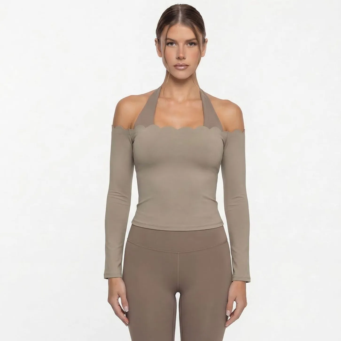 Women's Yoga Top Yoga Fitness Running Tee Shirt Long Sleeve Sport Activewear Breathable Stretch Slim FGB881301