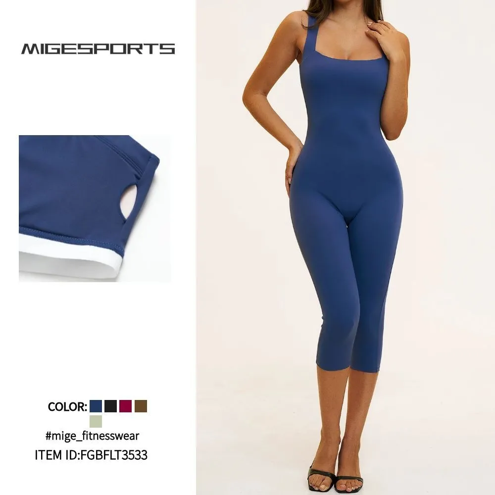 Women's Sleeveless One Piece Sports Bodysuit Comfortable Yoga Jumpsuit Workout Wear FGBFLT3533