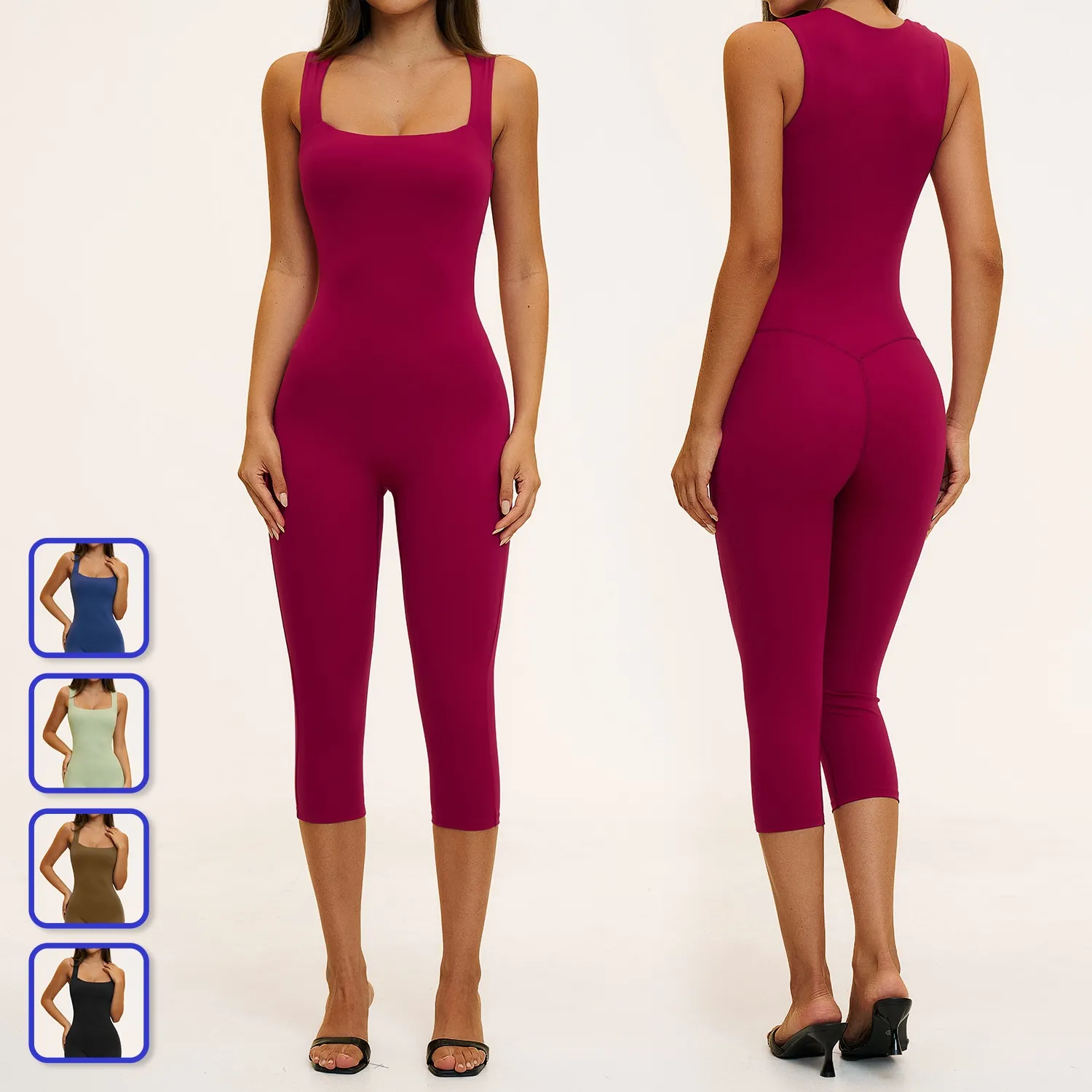 Women's Sleeveless One Piece Sports Bodysuit Comfortable Yoga Jumpsuit Workout Wear FGBFLT3533
