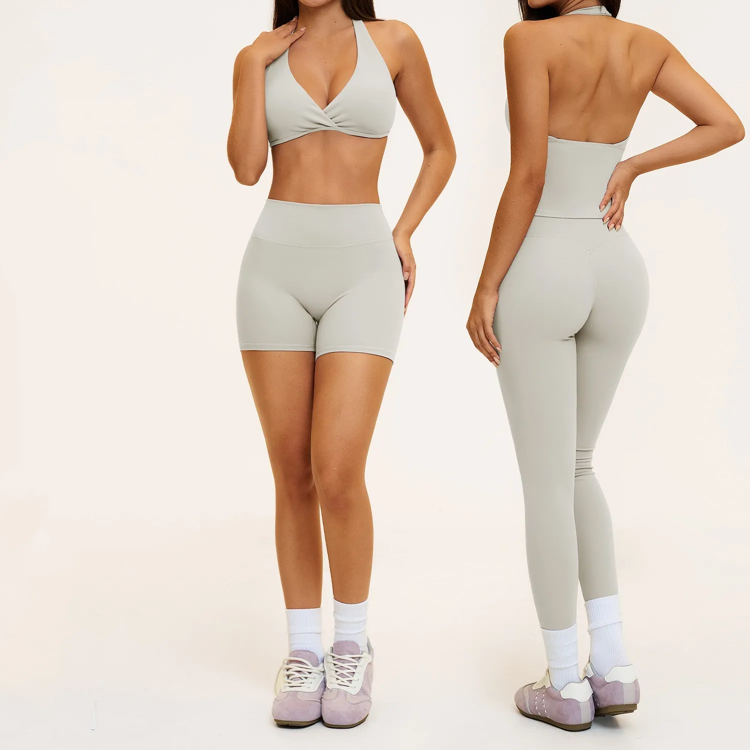 Wholesale Fitness 6 Piece Women Gym Yoga Wear Set Workout Sports Suit Gym Fitness Yoga Set Custom logo FGBTZ4208