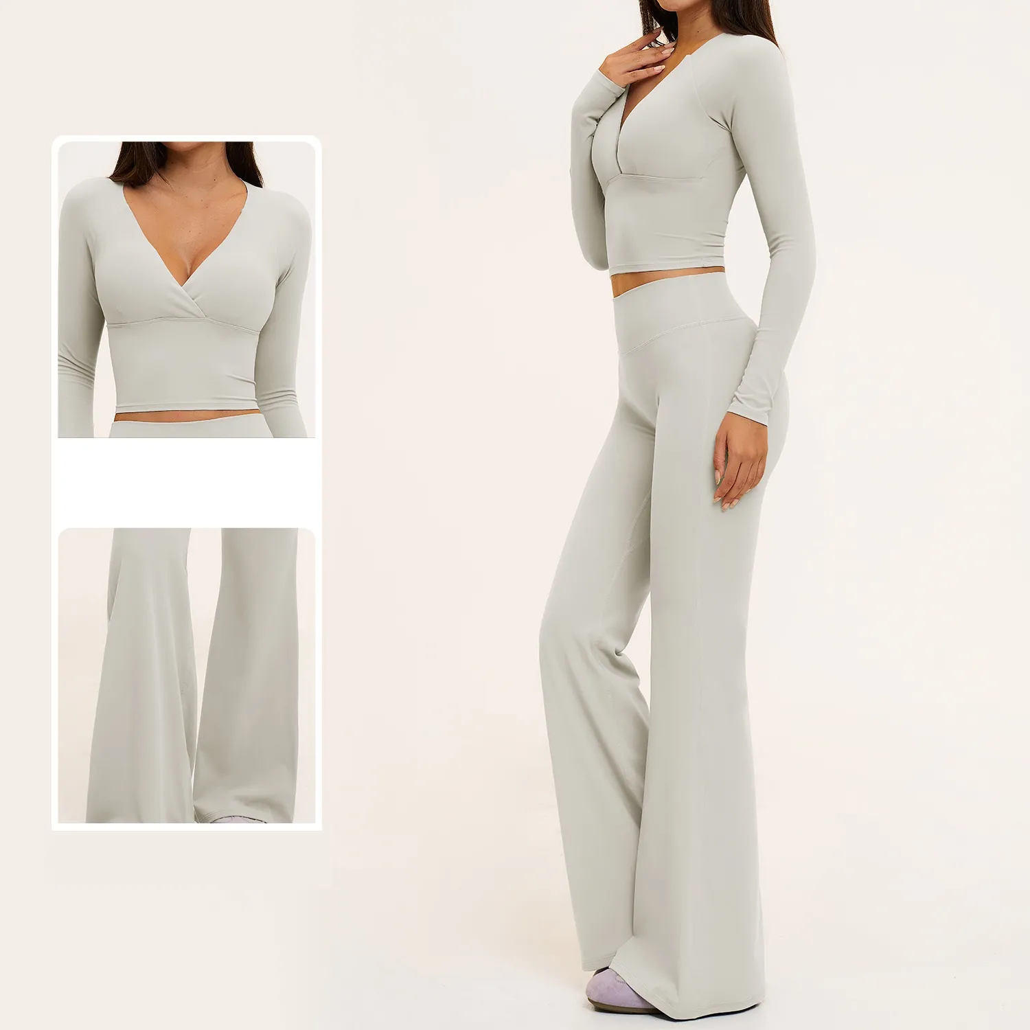 Wholesale Fitness 6 Piece Women Gym Yoga Wear Set Workout Sports Suit Gym Fitness Yoga Set Custom logo FGBTZ4208