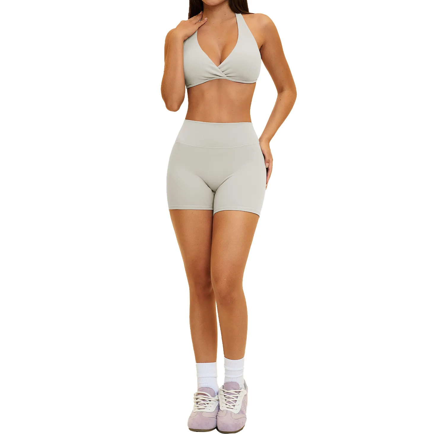 Wholesale Fitness 6 Piece Women Gym Yoga Wear Set Workout Sports Suit Gym Fitness Yoga Set Custom logo FGBTZ4208