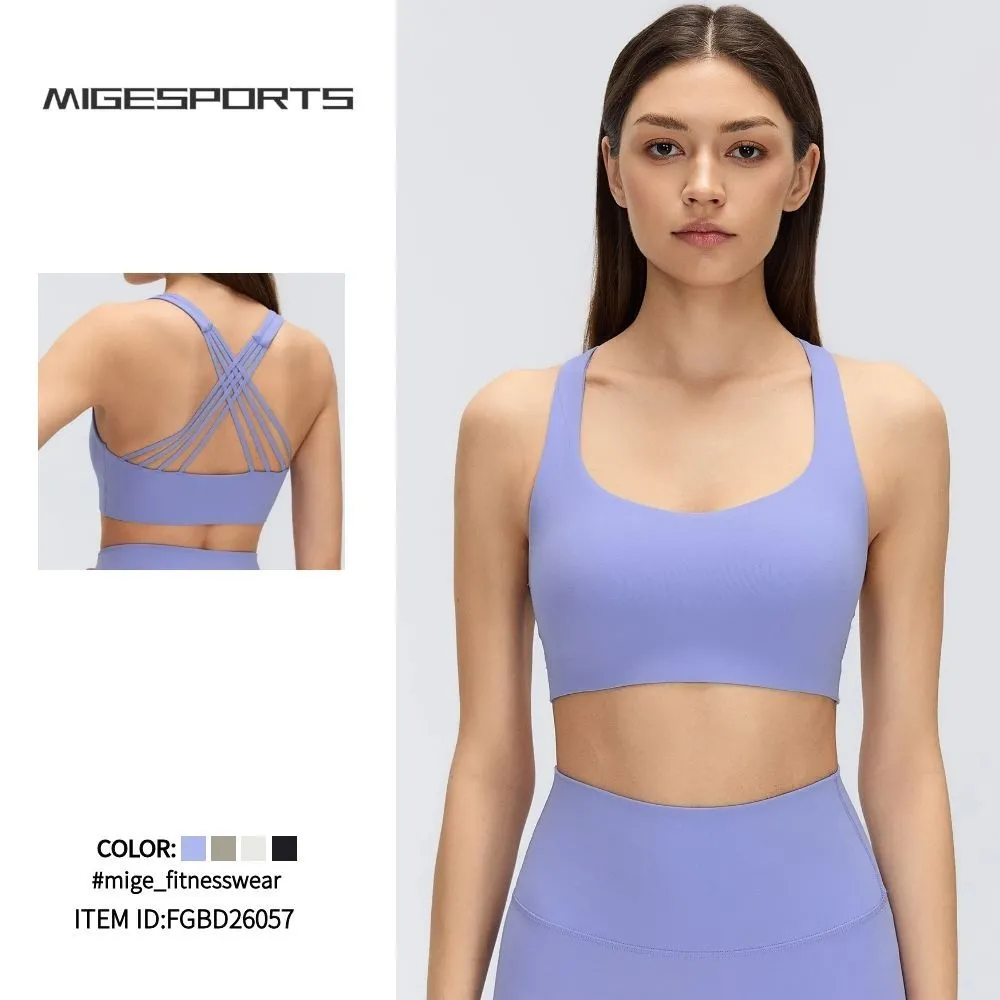 Solid Color Women's Fitness Yoga Bra Sets Lightweight Breathable Sports Training Yoga Bra FGBD26057