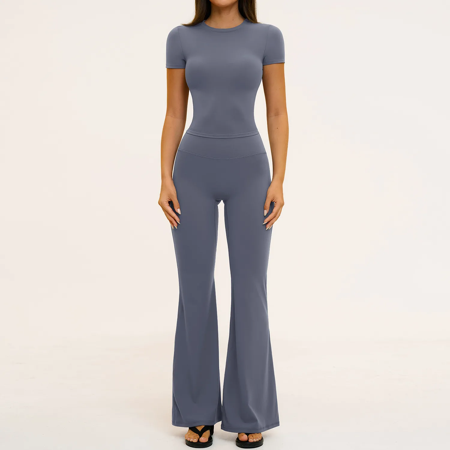 Dusty blue short sleeves+pants