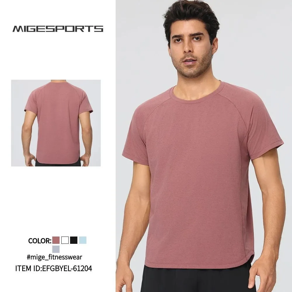 Men's Quick Dry Sporty Breathable Eco-Friendly Lightweight Sports T-Shirt Short Sleeve Solid Summer Running EFGBYEL-61204
