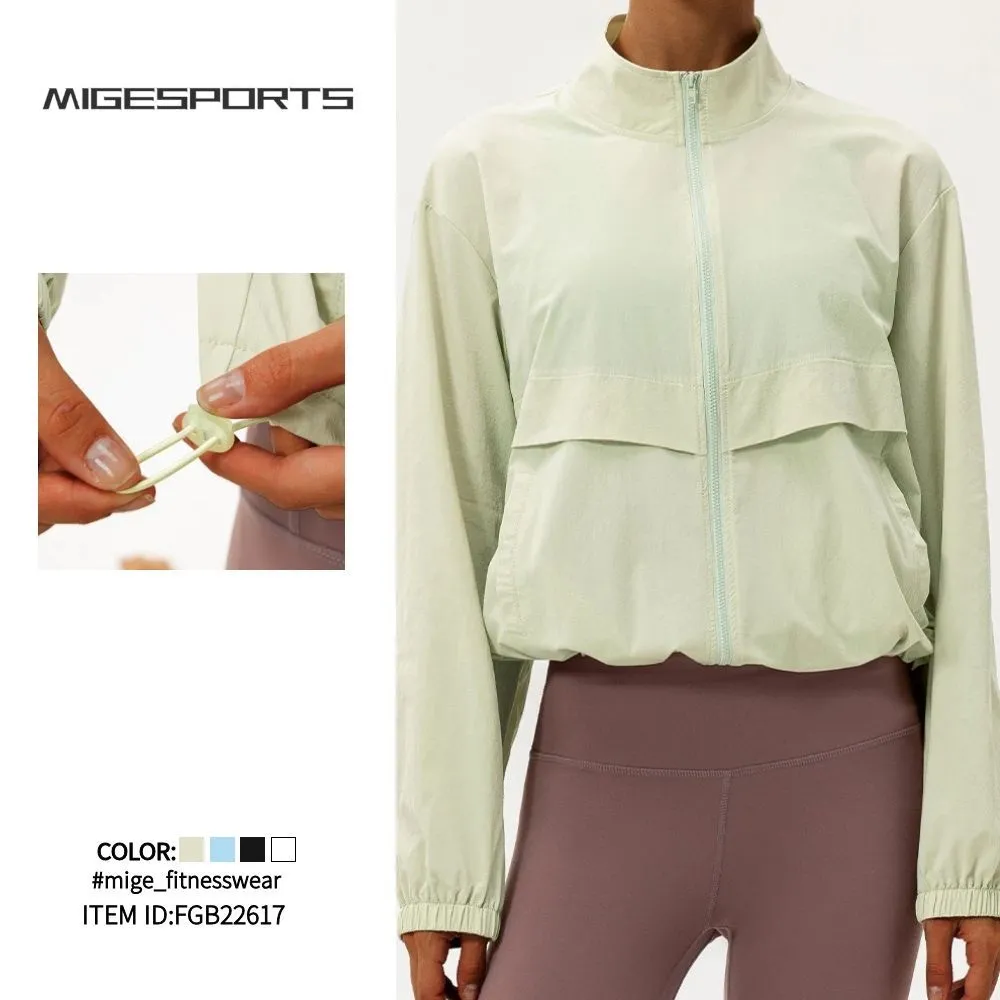 Women's Yoga Jacket Breathable Activewear Tops for Fitness Gym Sports FGB22617