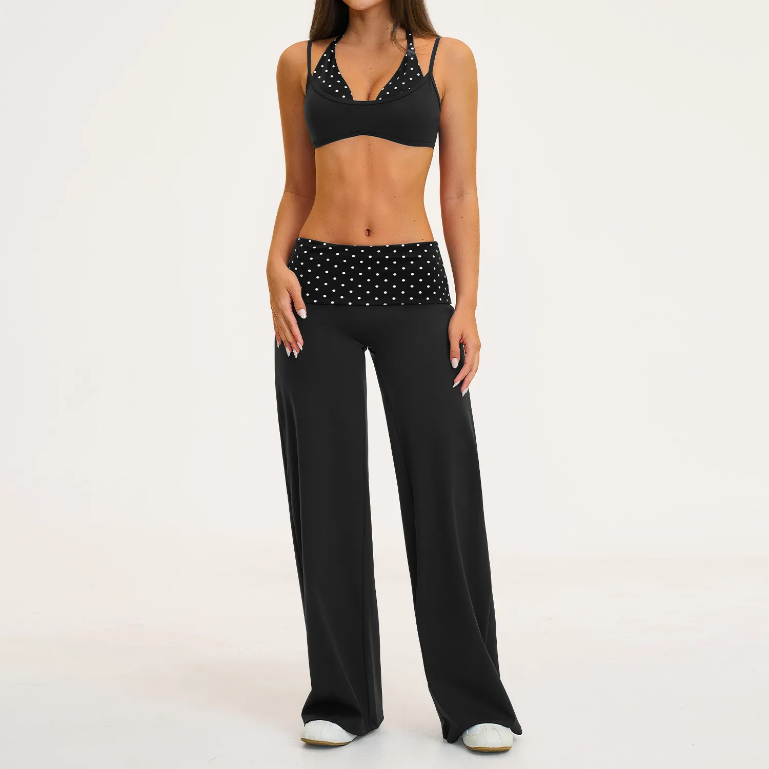 Black&Polka dot bra+pants