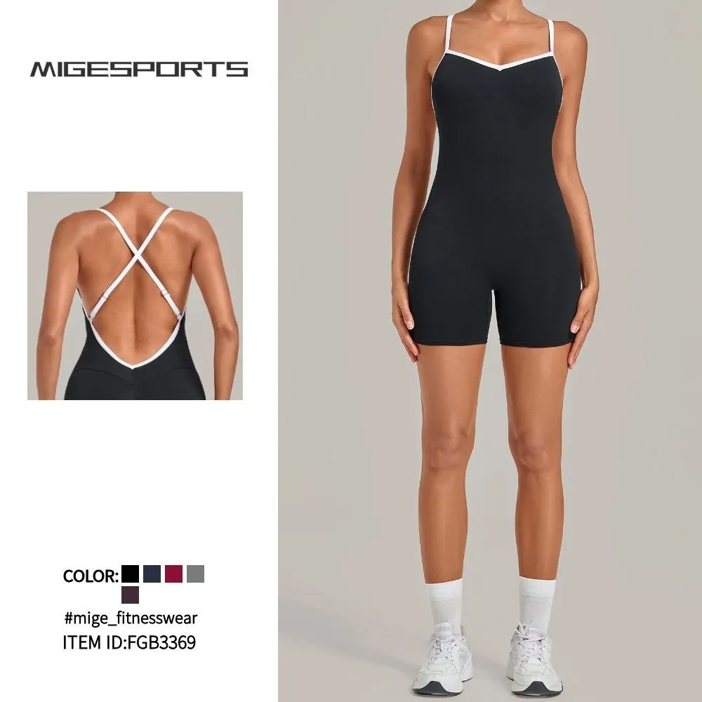 Sleeveless Fitness Yoga Jumpsuit Belly One-piece Stylish and Comfortable Fitness Wear FGB3369