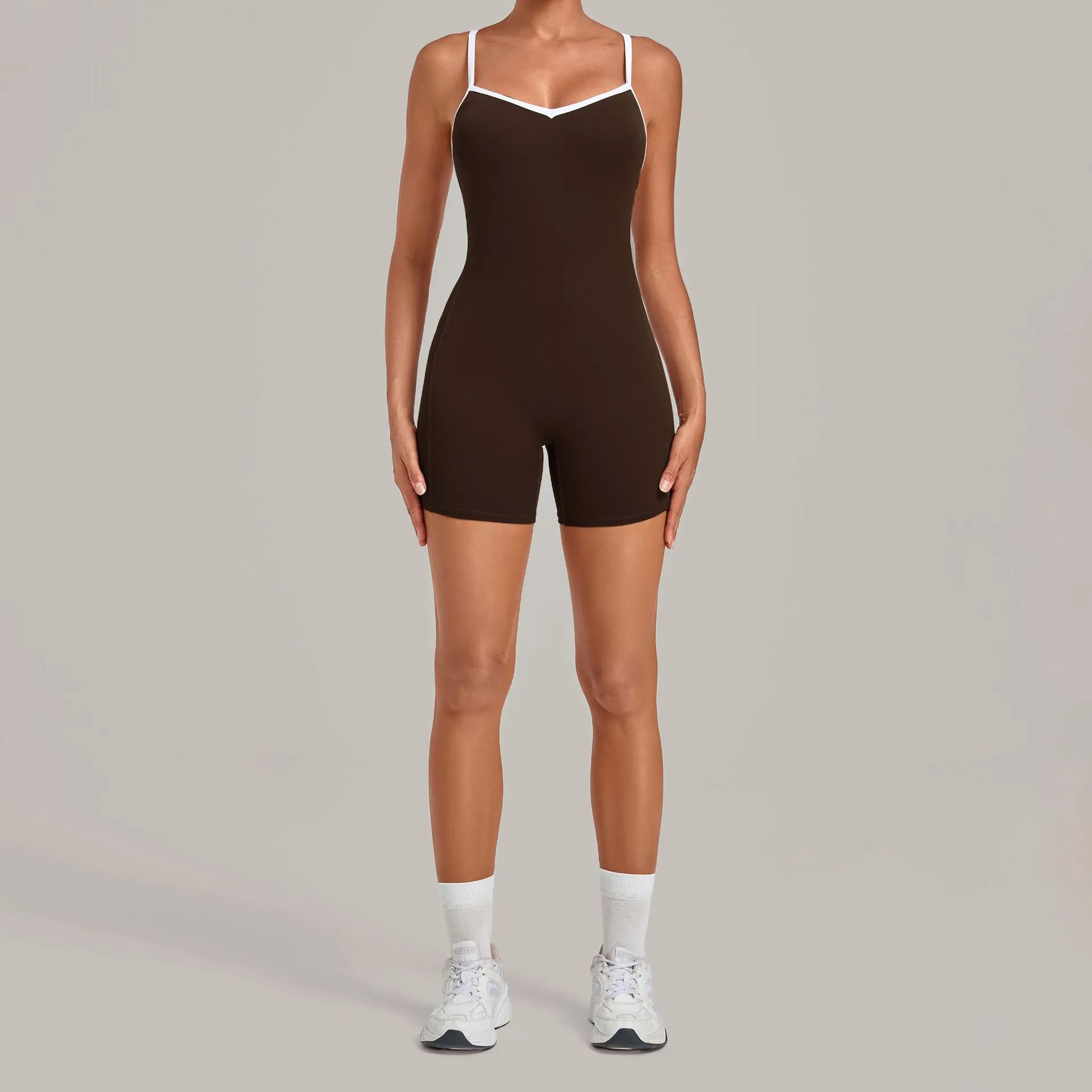 Sleeveless Fitness Yoga Jumpsuit Belly One-piece Stylish and Comfortable Fitness Wear FGB3369