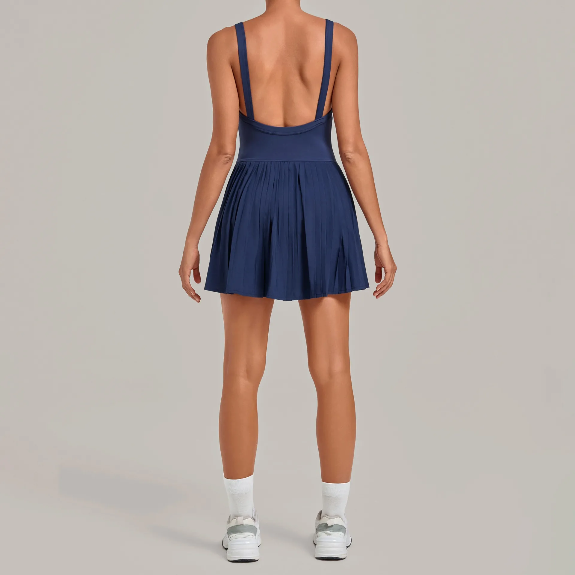 Tennis Skirts for Women Backless Breathable Quick-drying Tennis Dress with Shorts FGB3961