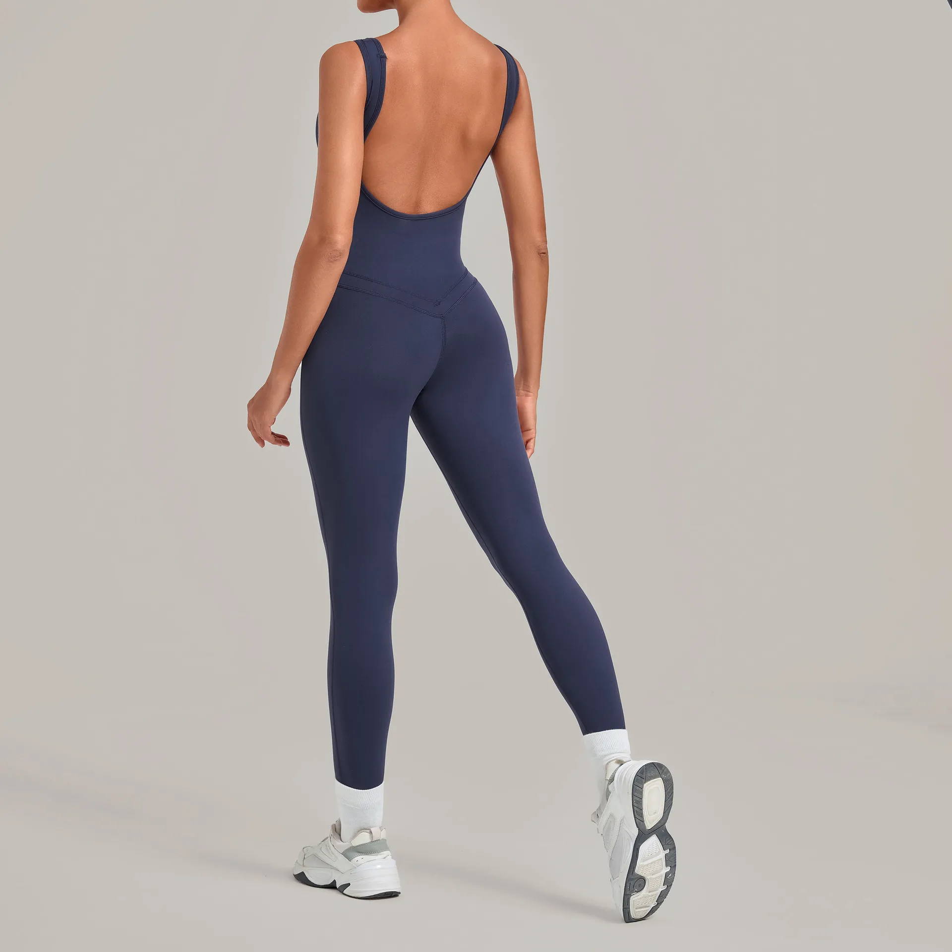 One Piece Yoga Jumpsuit Gym Bodysuit Women's Sports Jumpsuits Backless Sleeveless Tight Long Sportswear FGB7919