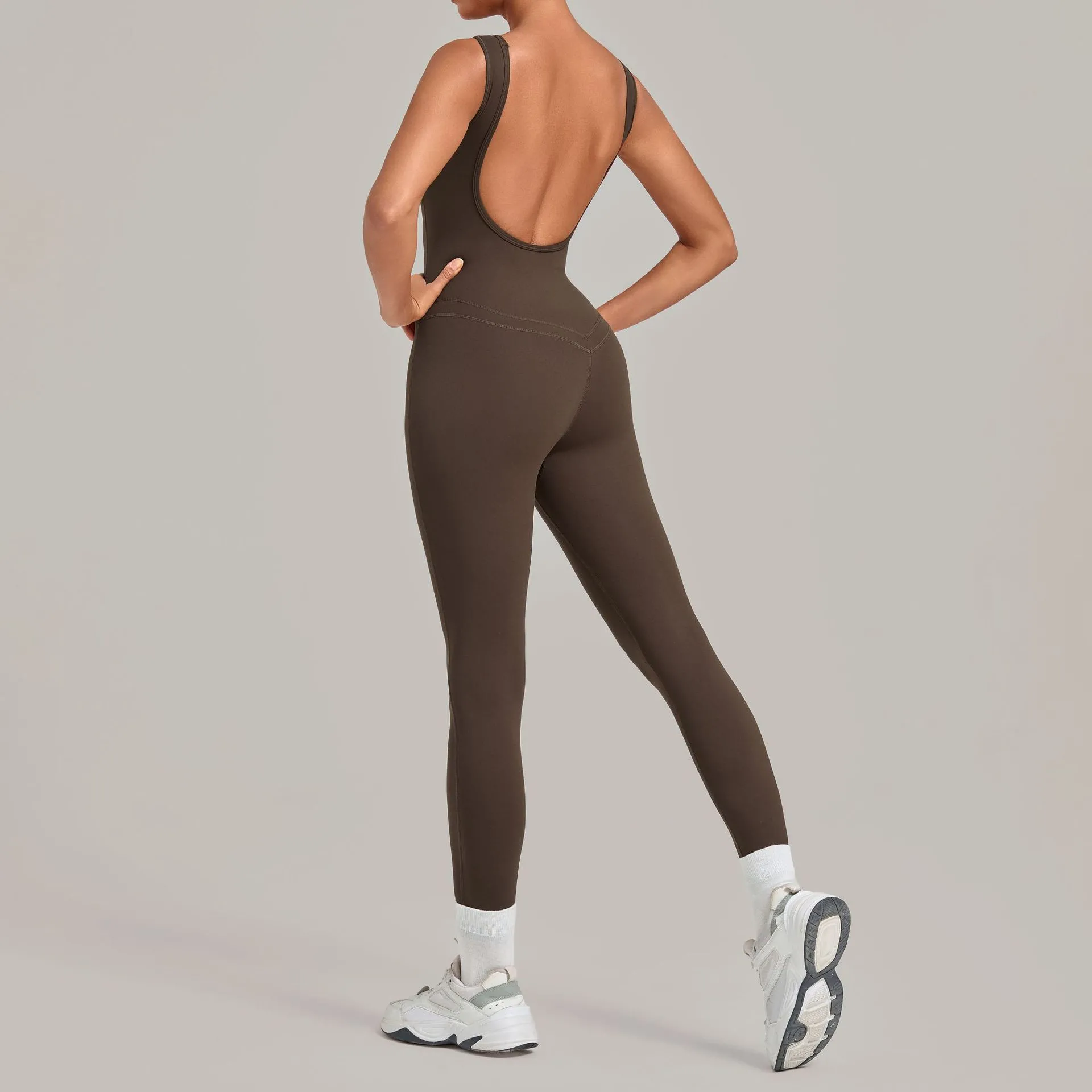 One Piece Yoga Jumpsuit Gym Bodysuit Women's Sports Jumpsuits Backless Sleeveless Tight Long Sportswear FGB7919