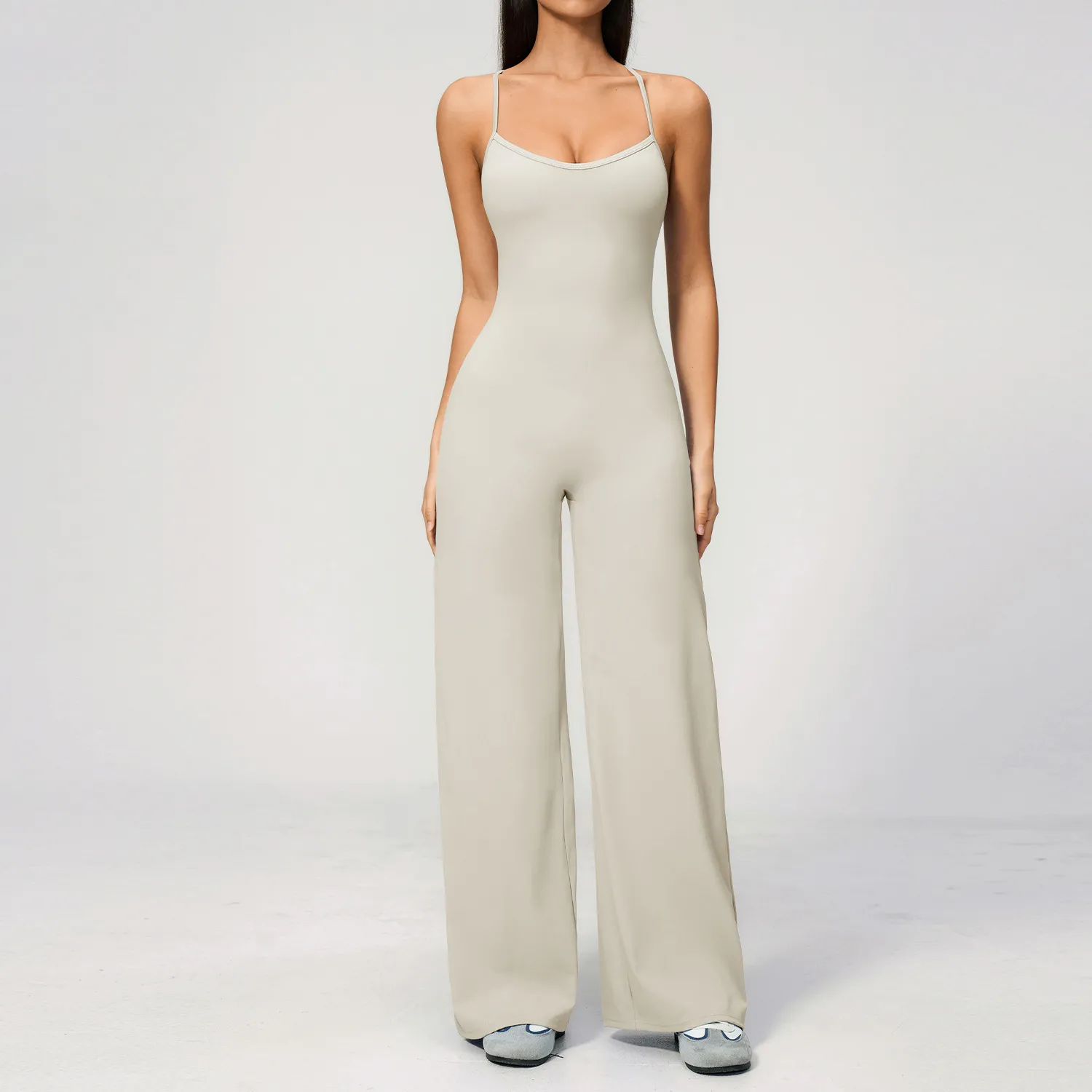 High Elastic Tight Sexy Jumpsuit Long Pant Sleeveless Workout Yoga Jumpsuit for Women Yoga FGBFLT4529-1
