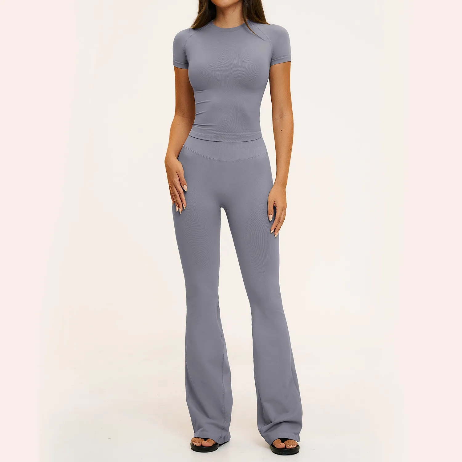 Dusty blue short sleeves+pants