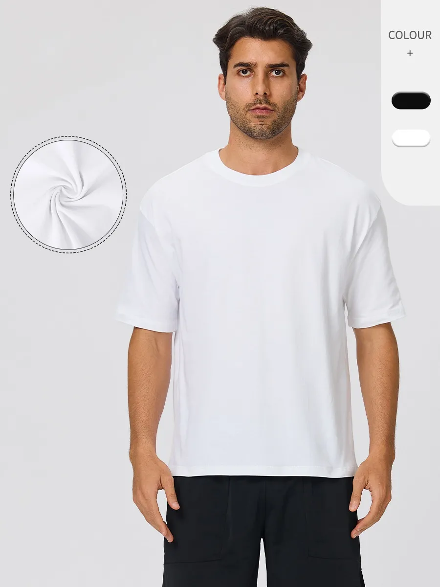 Men's Summer Quick-drying Sports Tee Shirt 100%Cotton Casual Breathable Fitness T-shirt EFGBYEL-D62001