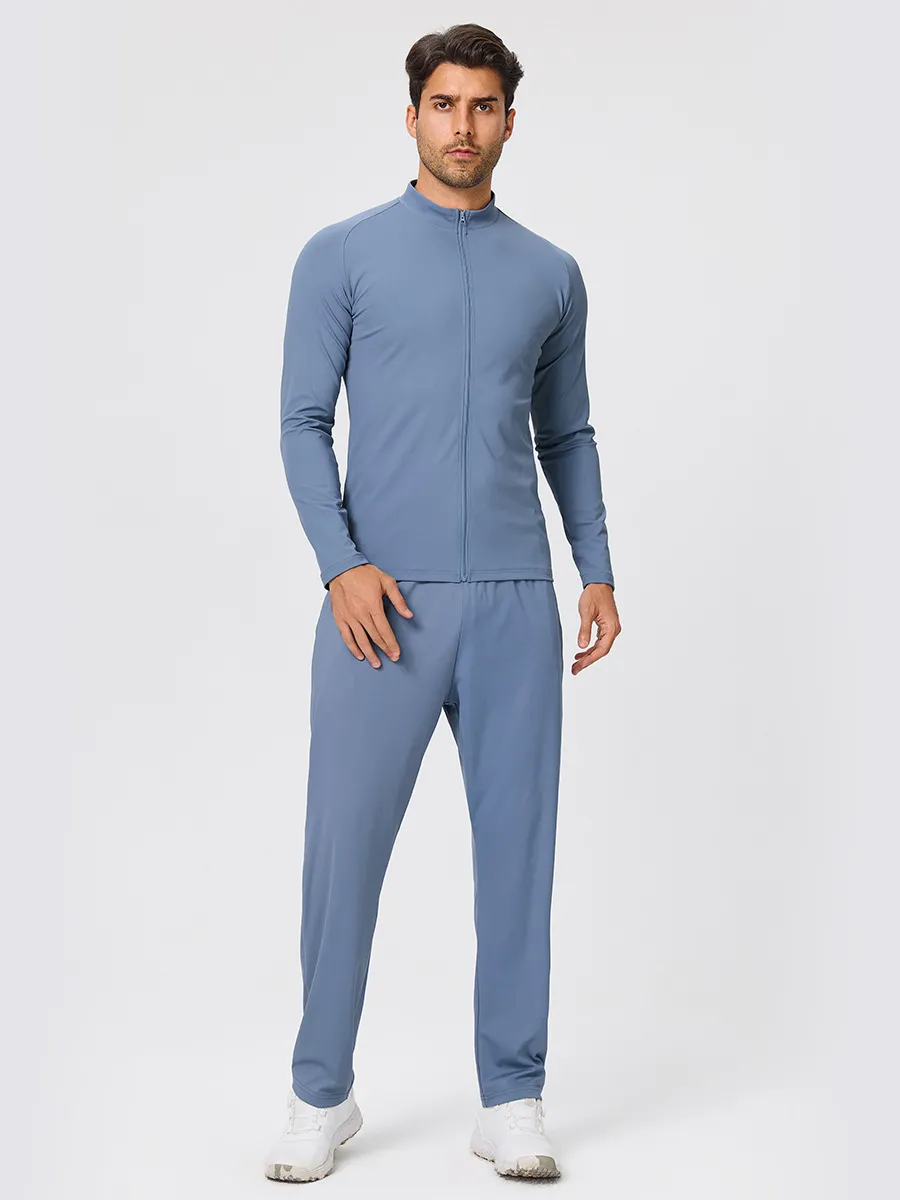 Men's Casual Two Piece Solid Tracksuit Set Gym Fitness Sports Wear EFGBYEL-61616+51345