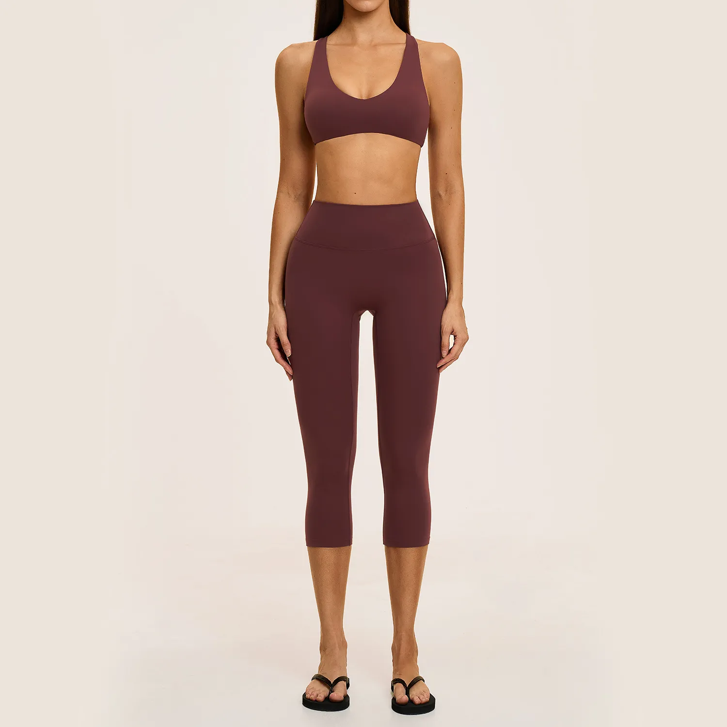 Wine bra+3/4 length leggings