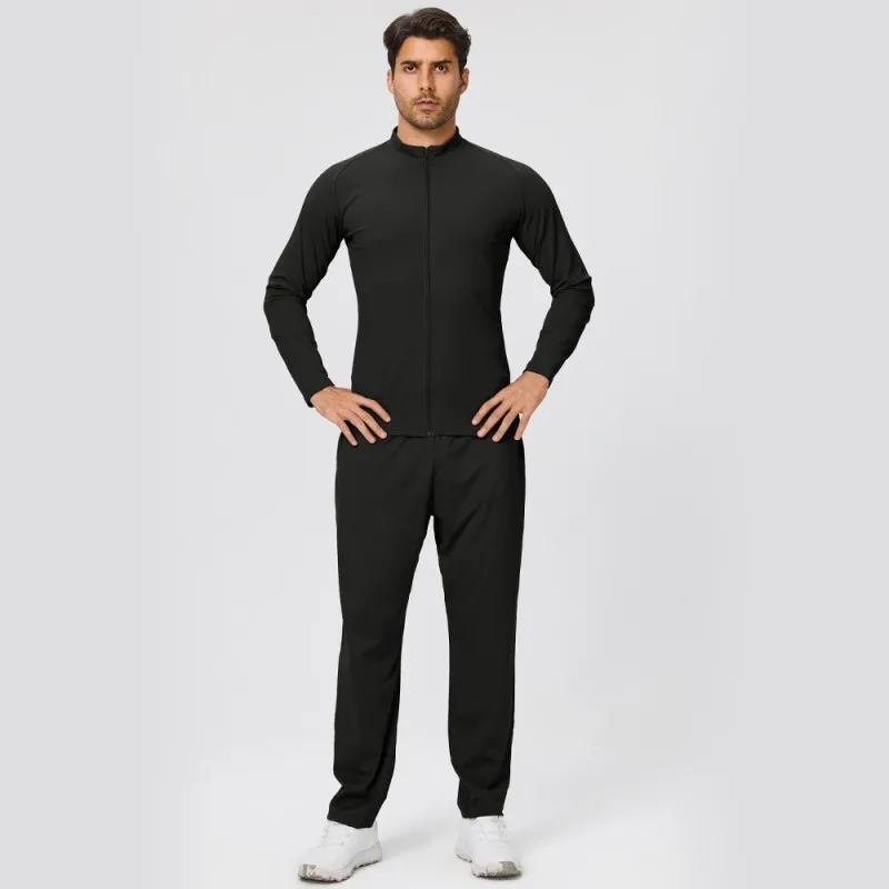 Men's Casual Two Piece Solid Tracksuit Set Gym Fitness Sports Wear EFGBYEL-61616+51345