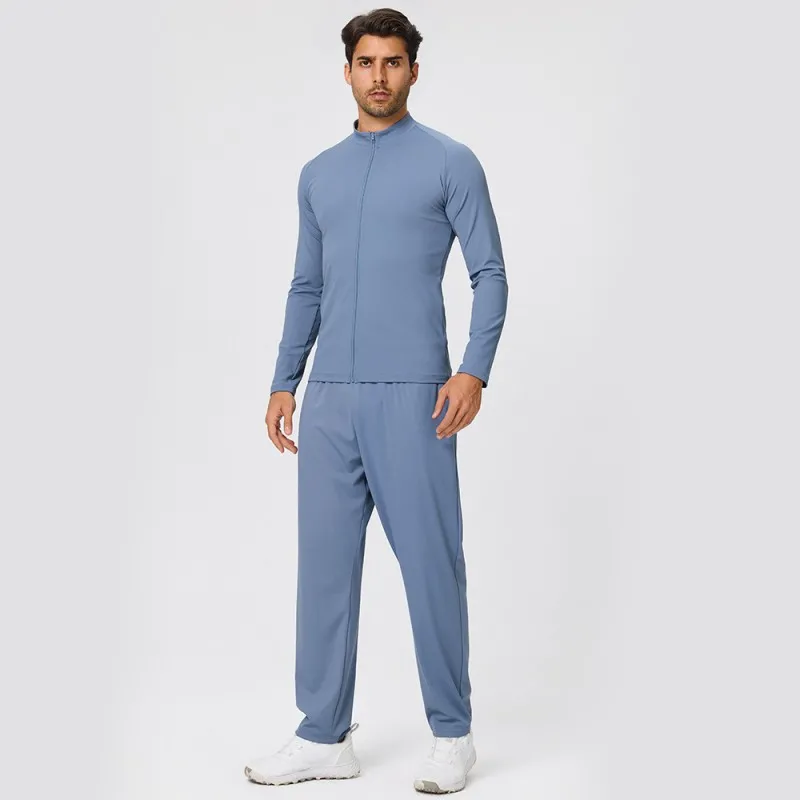 Men's Casual Two Piece Solid Tracksuit Set Gym Fitness Sports Wear EFGBYEL-61616+51345