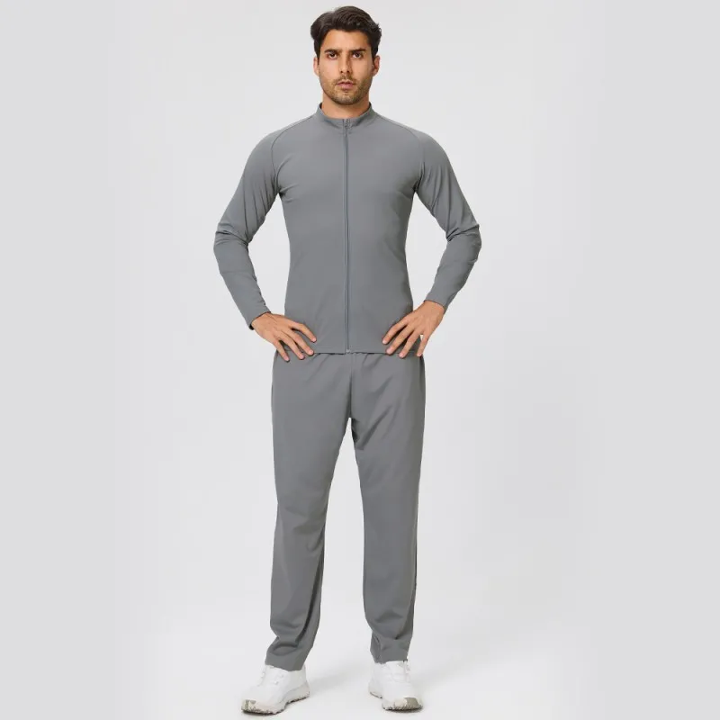 Men's Casual Two Piece Solid Tracksuit Set Gym Fitness Sports Wear EFGBYEL-61616+51345