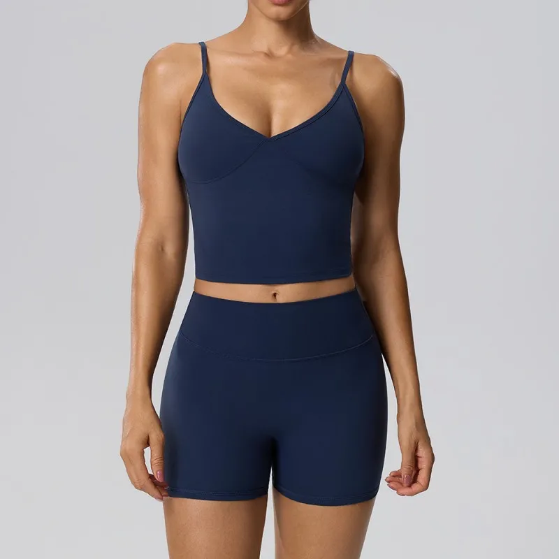 Gym Fitness Yoga Set Singlets Shorts Women Quick Dry Outdoor Running Sportswear FGB62128+62428