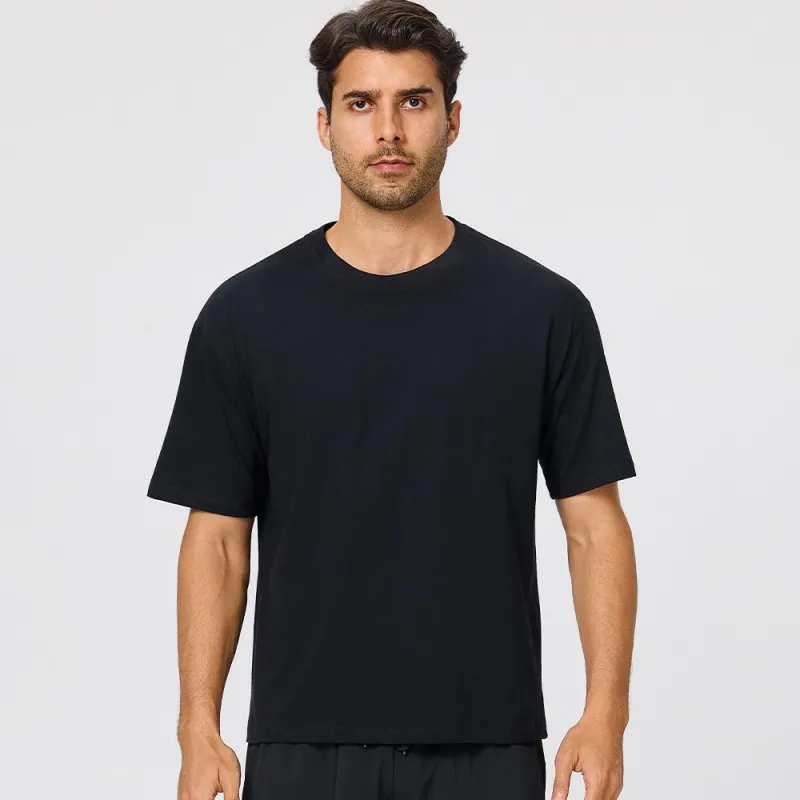 Men's Summer Quick-drying Sports Tee Shirt 100%Cotton Casual Breathable Fitness T-shirt EFGBYEL-D62001