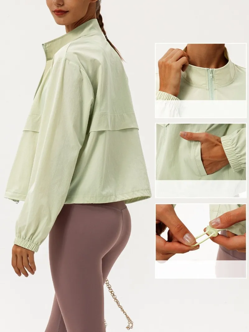Women's Yoga Jacket Breathable Activewear Tops for Fitness Gym Sports FGB22617