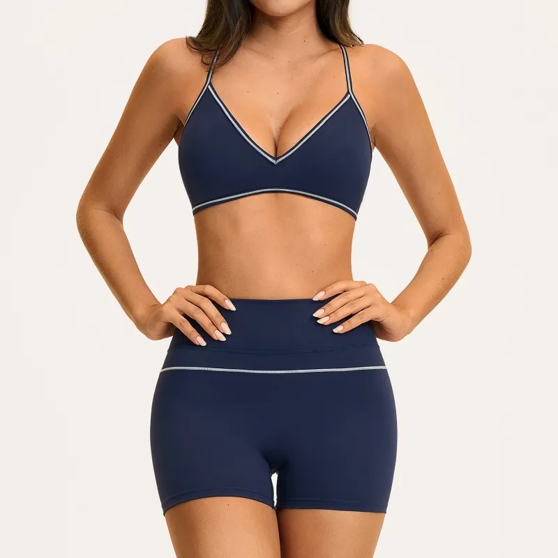 Solid Breathable Lightweight Sportswear Suit Yoga Set Gym Fitness Yoga Sets for Women FGBTZ9615