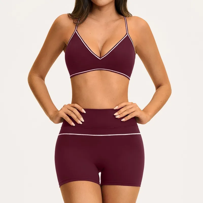 Solid Breathable Lightweight Sportswear Suit Yoga Set Gym Fitness Yoga Sets for Women FGBTZ9615