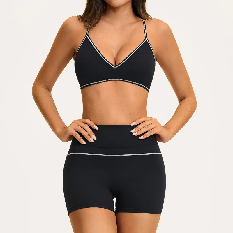 Solid Breathable Lightweight Sportswear Suit Yoga Set Gym Fitness Yoga Sets for Women FGBTZ9615