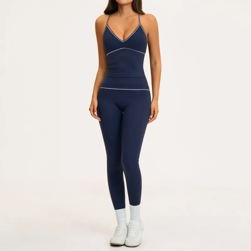 Solid Breathable Lightweight Sportswear Suit Yoga Set Gym Fitness Yoga Sets for Women FGBTZ9615