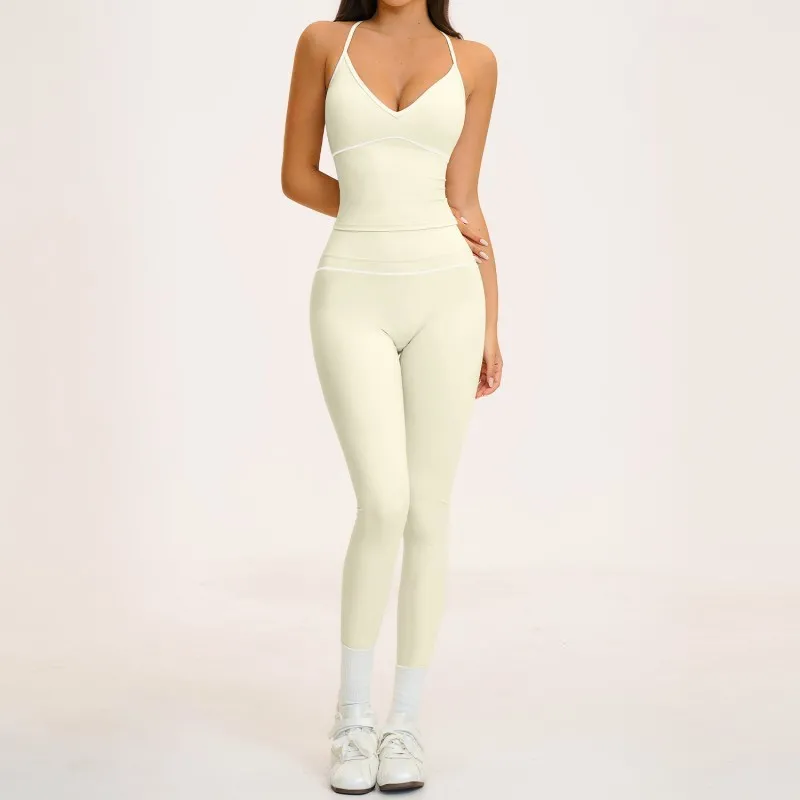 Solid Breathable Lightweight Sportswear Suit Yoga Set Gym Fitness Yoga Sets for Women FGBTZ9615