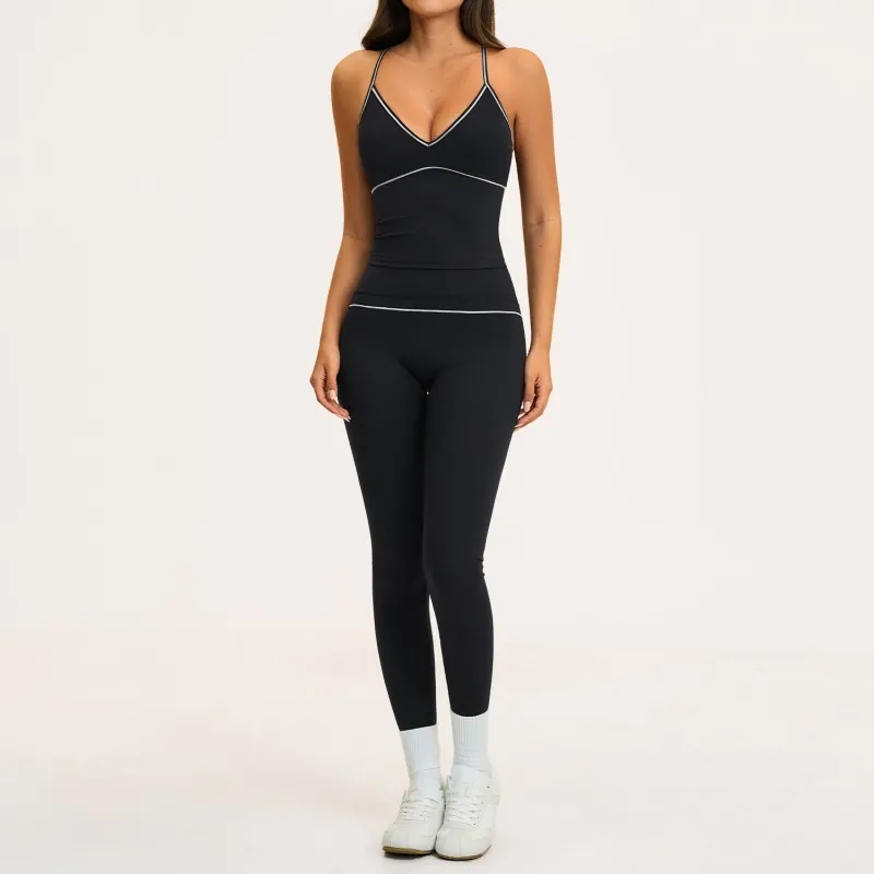 Solid Breathable Lightweight Sportswear Suit Yoga Set Gym Fitness Yoga Sets for Women FGBTZ9615
