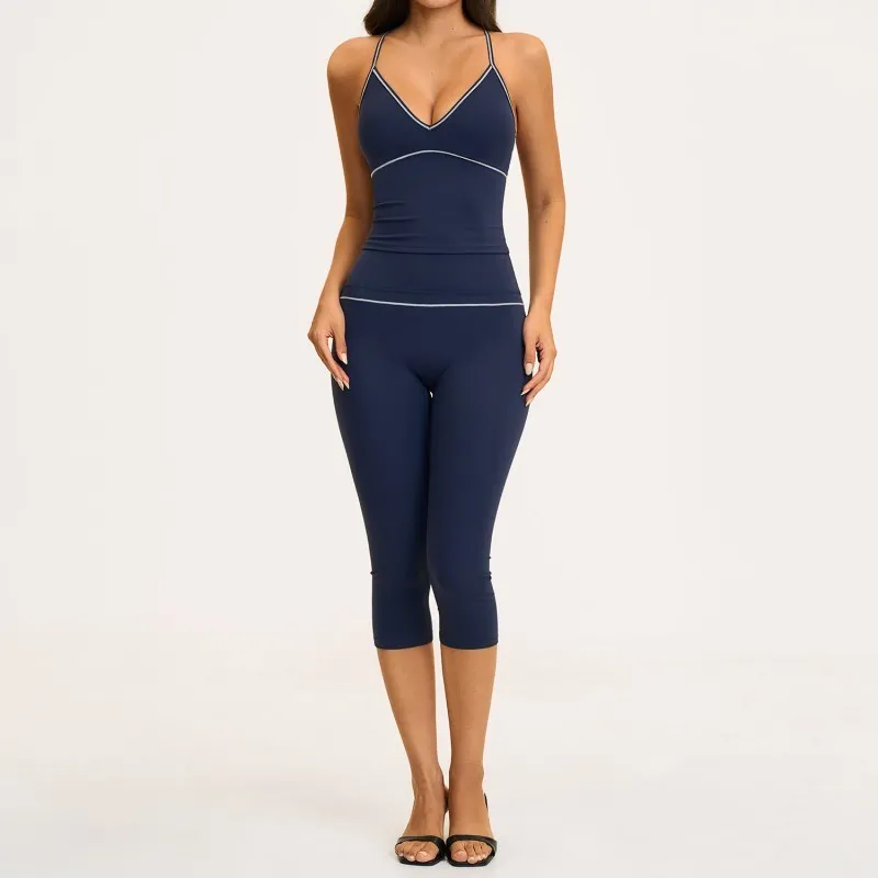 Solid Breathable Lightweight Sportswear Suit Yoga Set Gym Fitness Yoga Sets for Women FGBTZ9615
