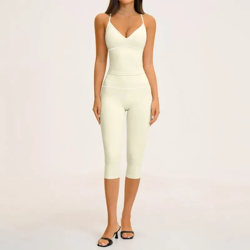 Solid Breathable Lightweight Sportswear Suit Yoga Set Gym Fitness Yoga Sets for Women FGBTZ9615