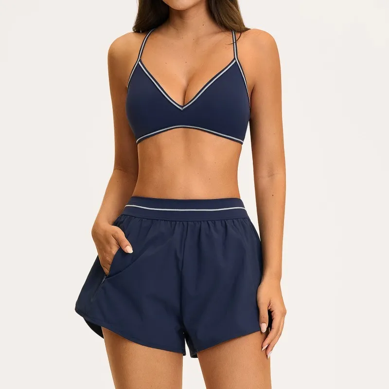 Dark blue  bra+shorts-2