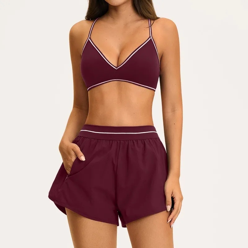 Burgundy  bra+shorts-2