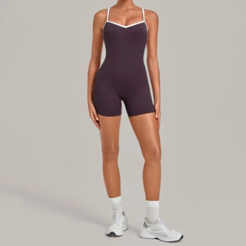 Sleeveless Fitness Yoga Jumpsuit Belly One-piece Stylish and Comfortable Fitness Wear FGB3369