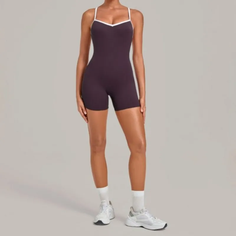 Sleeveless Fitness Yoga Jumpsuit Belly One-piece Stylish and Comfortable Fitness Wear FGB3369