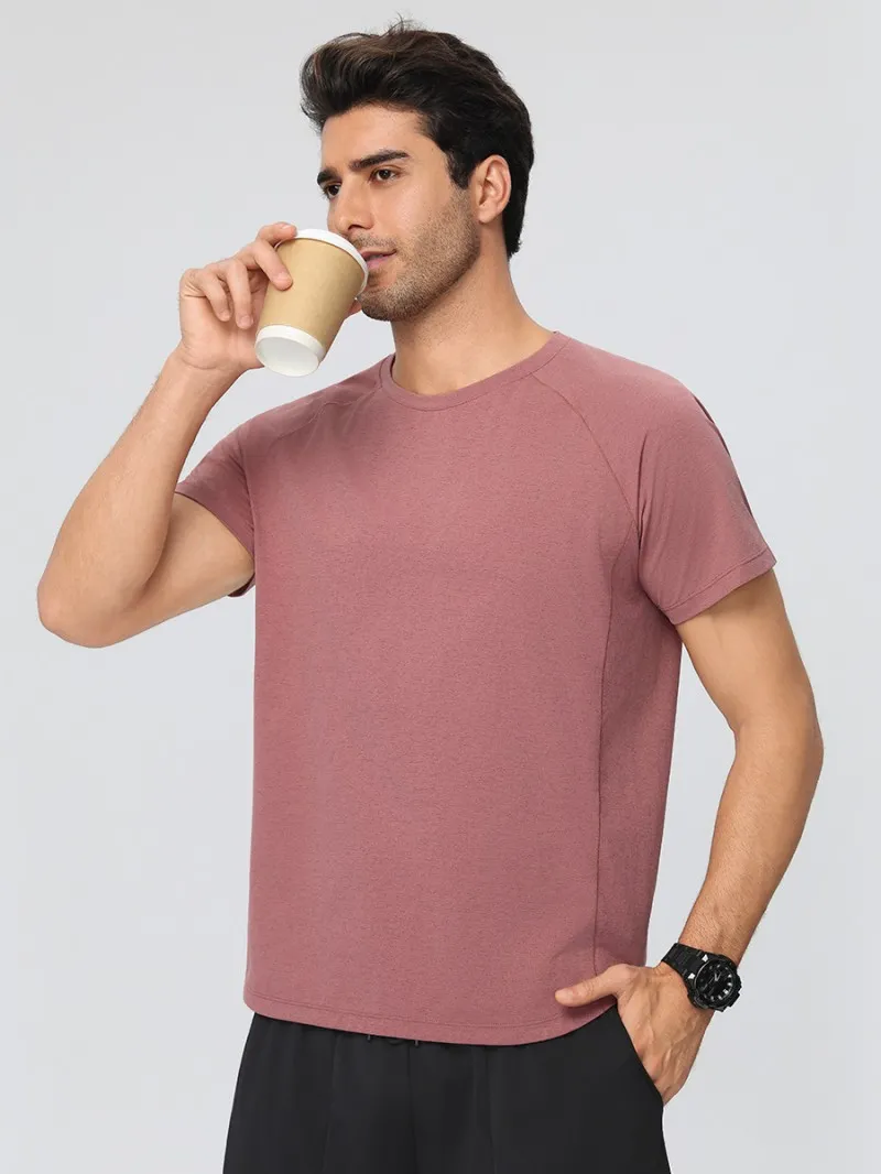 Men's Quick Dry Sporty Breathable Eco-Friendly Lightweight Sports T-Shirt Short Sleeve Solid Summer Running EFGBYEL-61204