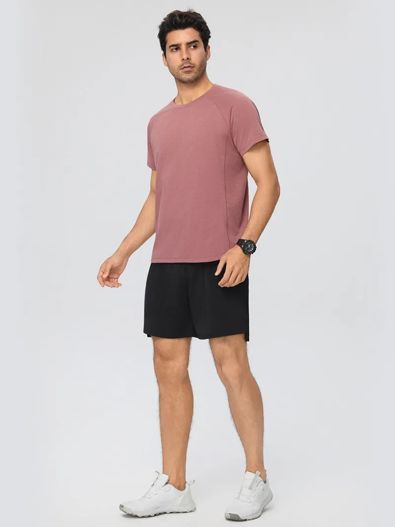 Men's Quick Dry Sporty Breathable Eco-Friendly Lightweight Sports T-Shirt Short Sleeve Solid Summer Running EFGBYEL-61204