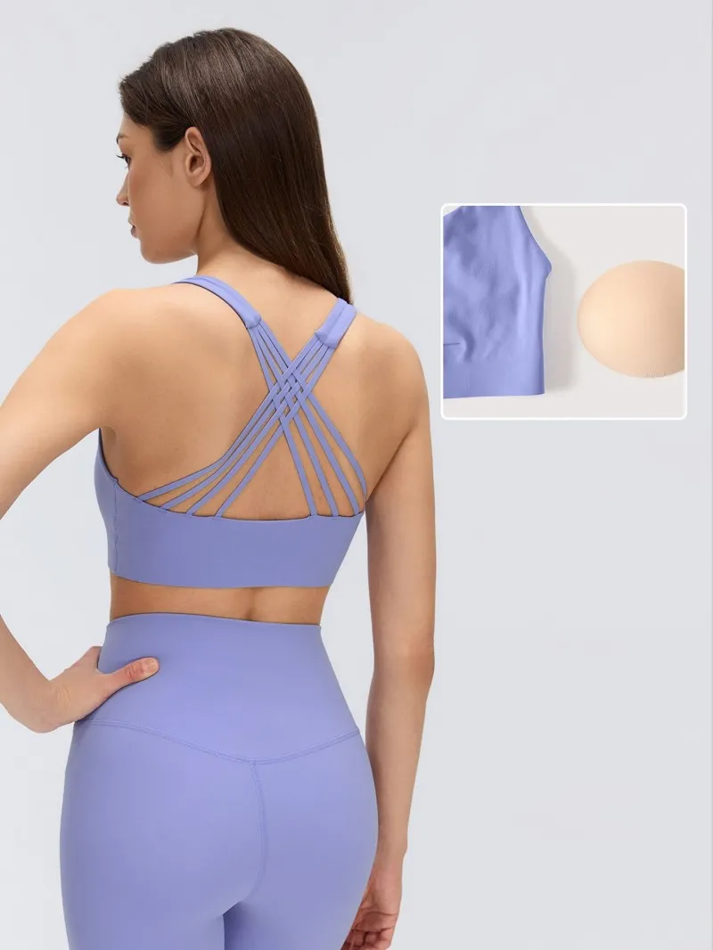 Solid Color Women's Fitness Yoga Bra Sets Lightweight Breathable Sports Training Yoga Bra FGBD26057