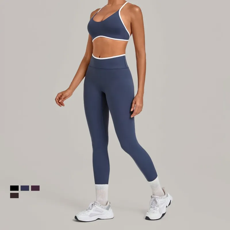 Women Sets Fitness Yoga Bra Leggings Stretch Breathable High Waist Workout Apparel FGB2552+8203