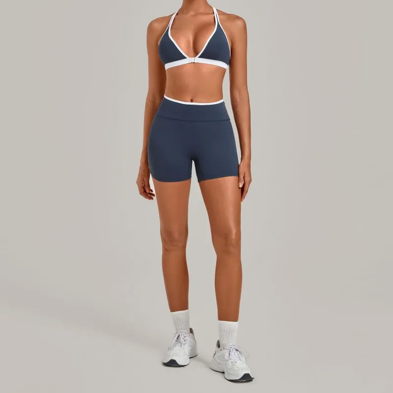 Women's Yoga Set Gym Shorts & Sport Bras Workout Breathable FGB9252+8102