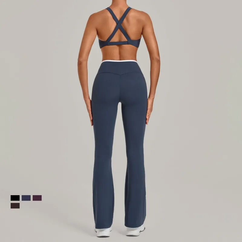 2 Piece Yoga Set Comfortable Elastic Gym Set Workout Clothes Yoga Set for Women FGB8081+8801