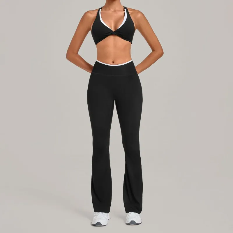 2 Piece Yoga Set Comfortable Elastic Gym Set Workout Clothes Yoga Set for Women FGB8081+8801