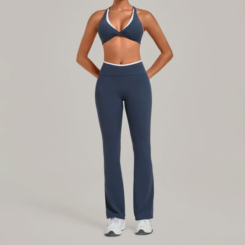 2 Piece Yoga Set Comfortable Elastic Gym Set Workout Clothes Yoga Set for Women FGB8081+8801