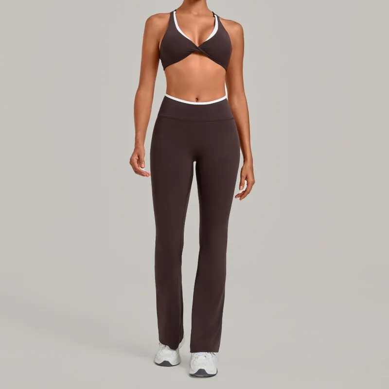 2 Piece Yoga Set Comfortable Elastic Gym Set Workout Clothes Yoga Set for Women FGB8081+8801