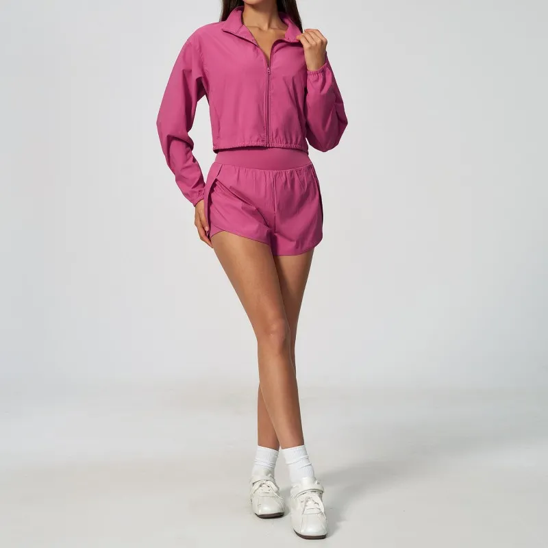 Strawberry pink jackets+shorts